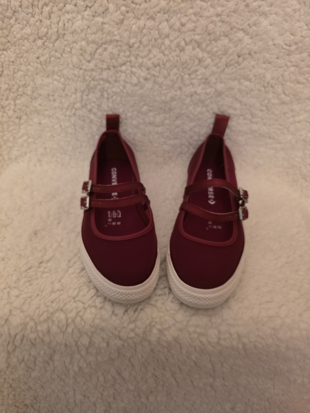 Converse Women's  Burgundy Double-Strap Mary Jane Sneakers